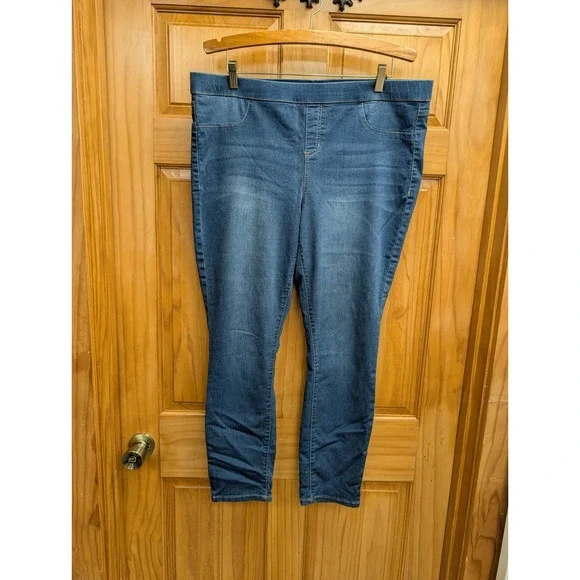 No Boundaries Women's XL Blue Denim Jeggings Leggings Pullon Spandex Stretch - Picture 4 of 7